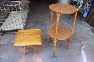 lot 64 image: Stool & 2 Small Tables
