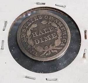 1848 US SEATED LIBERTY HALF DIME