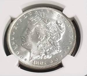 1881-O MORGAN SILVER DOLLAR MS63 NGC