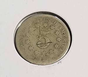 1872 US SHIELD NICKEL AG