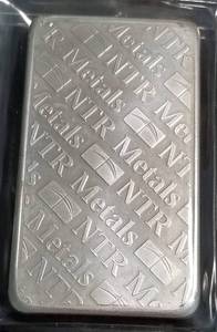 10 TROY OZ. .999 FINE SILVER BAR NTR METALS SEALED