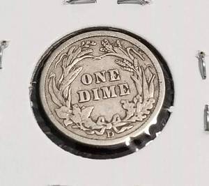 1912-D BARBER SILVER DIME FULL LIBERTY