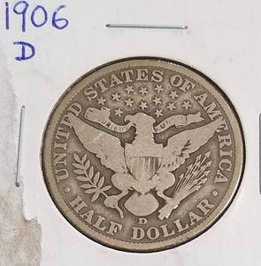 1906-D BARBER SILVER HALF DOLLAR