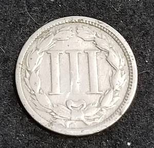 1866 US THREE CENT NICKEL