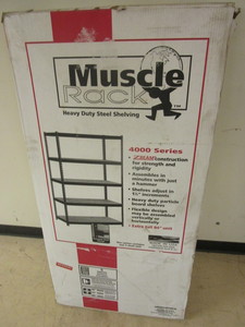 lot 308 image: HEAVY-DUTY STEEL SHELVING UNIT - NEW, EXTRA TALL, FEATURING Z-BEAM CONSTRUCTION, ADJUST. SHELVES