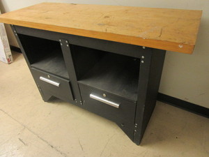 lot 310 image: WORKBENCH WITH HARDWOOD WORK SURFACE