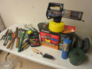 lot 342 image: PROPANE-POWERED INSECT FOGGER, MINI-SHOP BLOWER, ASSORTED LAWNGARDEN TOOLS