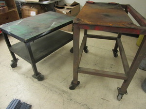 lot 358 image: ROLLING SHOP TABLES