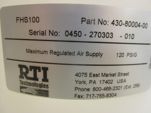 lot 431 image: RTI TECHNOLOGIES FLUID HANDLING SYSTEM, AIR OPERATED, EMPTY AND FILL - NEW