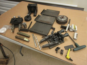 lot 435 image: PRO-CUT BRAKE LATHE COMPONENTS, TWIN DISC CUTTING HEAD ROTOR TOOLS, SLIDE PLATES, MORE
