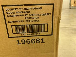 27 DEEP PILE CARPET PROTECTOR