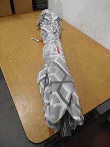 lot 52 image: 7.5 ft. Steel Market Outdoor Patio Umbrella in Modern Geo Stone Grey