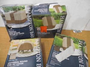 lot 60 image: LOT OF 4 OUT DOOR PATIO FURNITURE COVERS.