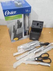 lot 73 image: Oster Baldwyn 14-Pc. Stainless Steel Cutlery Block Set