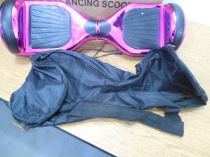 lot 80 image: AOB 36V HoverboardSelf-Balancing Scooter with Bluetooth Speakers  Purple Chrome