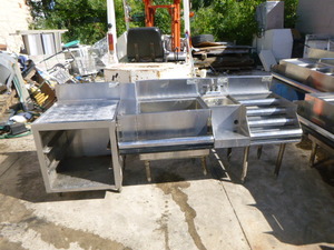 lot 16 image: Krown Glass Rack Storage Unit, Ice Bin, BlenderLiquor Dump Sink and Liquor Display.