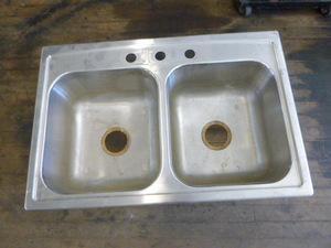 lot 25 image: Stainless Dual Kohler Sink
