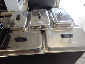 lot 35 image: 5 Full Size Stainless Steam Table Pan Lids