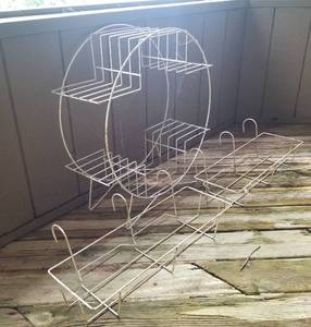 lot 46 image: Retro Patio Plant Stand and Railing Boxes