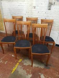 lot 2 image: A. Siban Dining Chairs, set of 6
