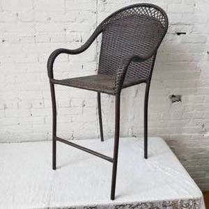 lot 45 image: Outdoor Wicker Bar Chairs