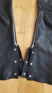 lot 151 image: Black Leather Biker Chaps  Size Medium