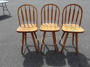 3-Wood Bar Swivel Stools 24