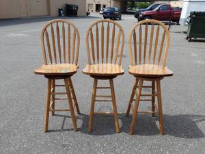 3-Wood Bar Swivel Stools 29