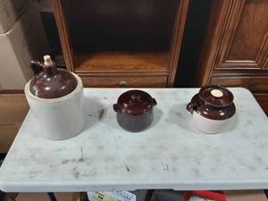 Glazed Bean Pot, Crock & Jug