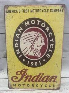 lot 10 image: Indian Motorcycle Metal Sign