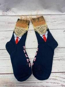 lot 41 image: Trump Blue Socks with Realistic Hair