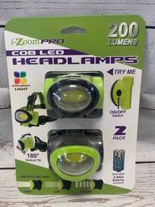lot 64 image: COB LED 3 Setting 2 Pack Headlamps (batteries included)