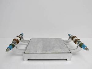 lot 61 image: Polished Steel Cheeseboard wGemstone & Bead Handles