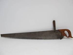 lot 67 image: Nice Antique Crosscut Saw wTop Handle