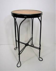 lot 16 image: Antique Twisted Iron Leg Stool
