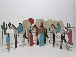 lot 27 image: Large Southwestern Folding Metal Wall Sculpture