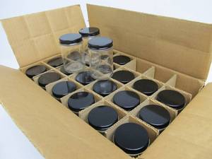 lot 80 image: Vintage NOS Full Case of 48 Thick Glass Screw-Top Jars