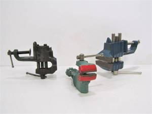 lot 134 image: 3 Vintage Bench Clamp Vises