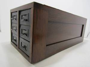lot 194 image: Nice Antique 6-Drawer Oak File Cabinet