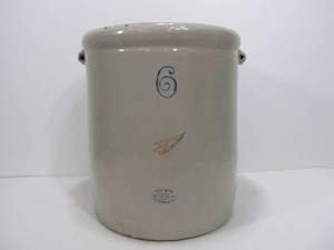 lot 140 image: Red Wing 6 Gallon Stoneware Crock (Hairline)