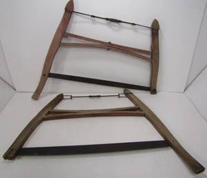 lot 193 image: Pair of Antique Wooden Bucksaws 
