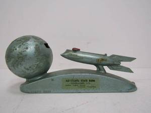 lot 101 image: Vintage 1950s Cast Metal STRATO BANK Rocket Bank