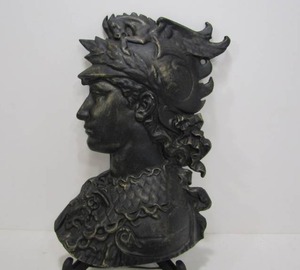 lot 168 image: Large Vintage Metal Roman Soldier Wall Sculpture