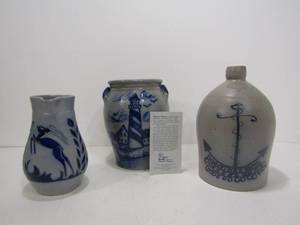 lot 176 image: Nice Group of Signed Salt Glazed Stoneware