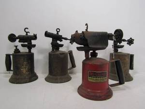 lot 222 image: Lot of 4 Vintage & Antique Blowtorches