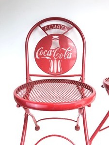 lot 270 image: Pair of Metal COCA COLA Folding Chairs