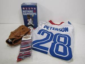 lot 257 image: Group of MN Sports Items & Adrian Peterson Jersey