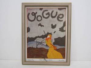 lot 262 image: Art Deco Halloween VOGUE George Lepape Fashion Cover Framed