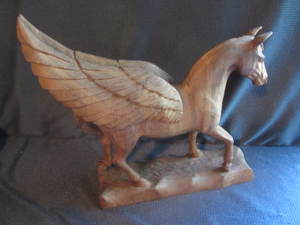 lot 36 image: Carved Pegasus