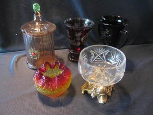 lot 89 image: Art Glass, Ruby, Black Amethyst